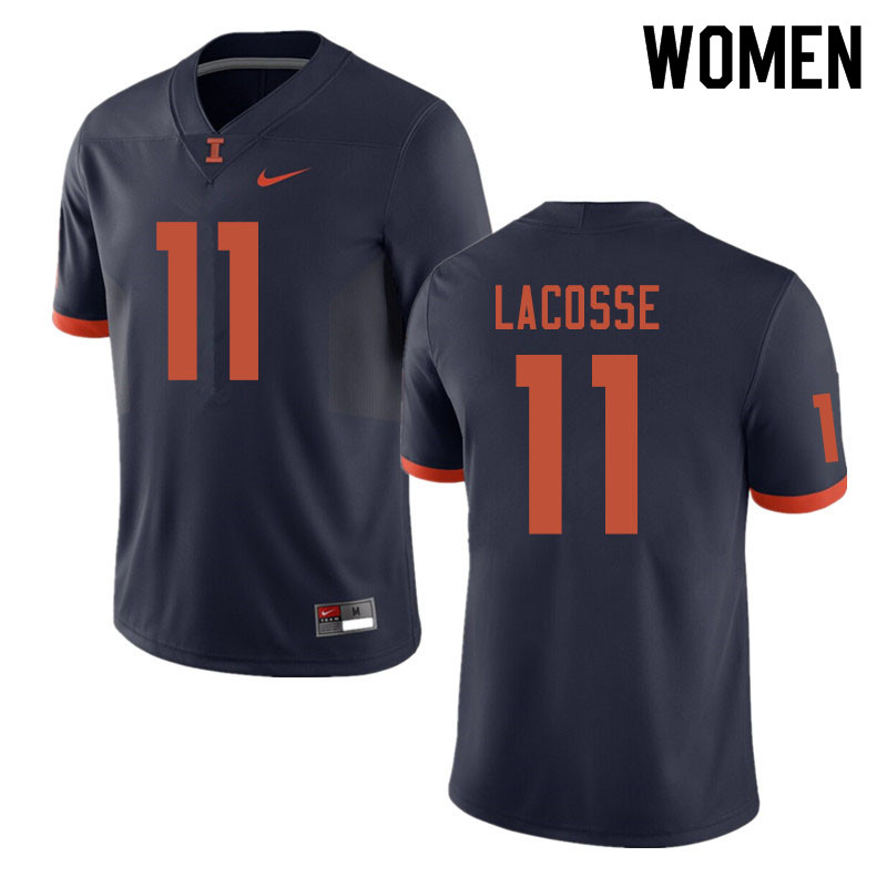 Women #11 Matt LaCosse Illinois Fighting Illini College Football Jerseys Sale-Navy